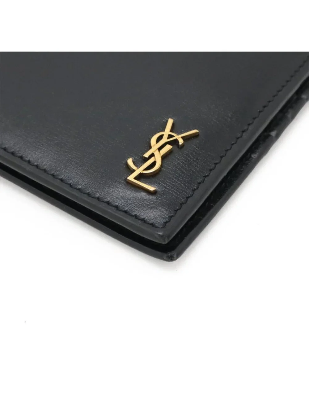 Saint Laurent Paris YSL Yves Tiny Cassandra Logo Bifold Billfold Wallet Leather - Picture 3 of 6